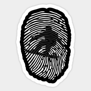 Fingerprint Snowboarders Winter Sports Sticker